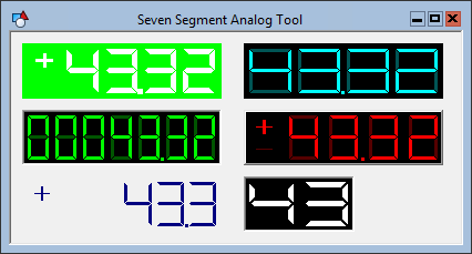 Seven-Segment Analog Tool examples